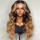 Balayage Brown Body Wave Lace Front Human Hair Wigs